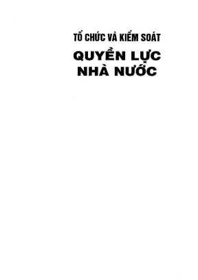 Sách chuyên khảo tổ chức và kiểm soát quyền lực nhà nước thái vĩnh thắng