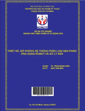 Thiết kế mô phỏng hệ thống phân loại sản phẩm ứng dụng robot và xử lý ảnh