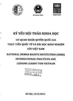 Kỷ yếu hội thảo khoa học cấp khoa cơ quan nhân quyền quốc gia thực tiễn quốc tế và bài học kinh nghiệm với việt nam