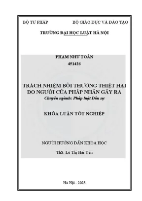 Khóa luận tốt nghiệp trách nhiệm bồi thường thiệt hại do người của pháp nhân gây ra