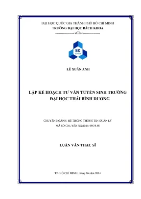 Luận văn thạc sĩ hệ thống thông tin quản lý lập kế hoạch tư vấn tuyển sinh trường đại học thái bình dương