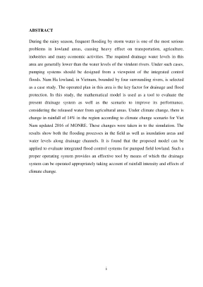 Thesis of master degree optimal operation of the bac nam ha dainage system under climate change