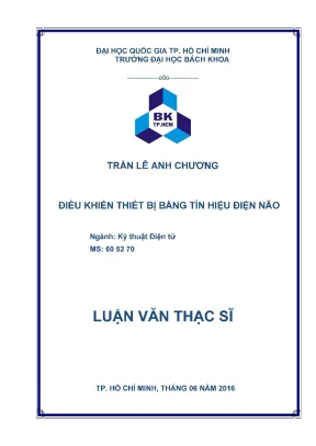 Luận văn thạc sĩ kỹ thuật điện tử điều khiển thiết bị bằng tín hiệu điện não