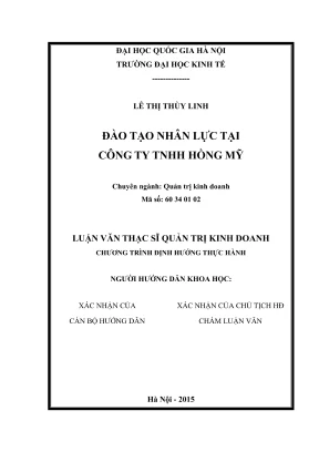 Luận văn thạc sĩ quản trị kinh doanh đào tạo nhân lực tại công ty tnhh hồng mỹ