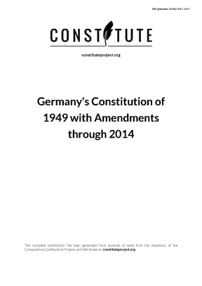 Germanys constitution of 1949 with amendments through 2014
