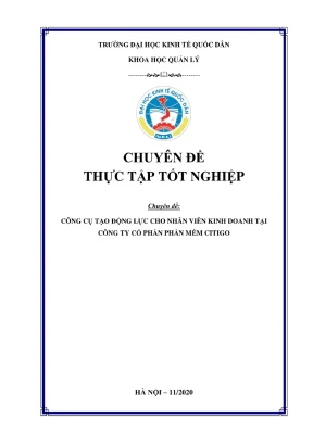 Chuyên đề thực tập tốt nghiệp công cụ tạo động lực cho nhân viên kinh doanh tại công ty cổ phần phần mềm citigo