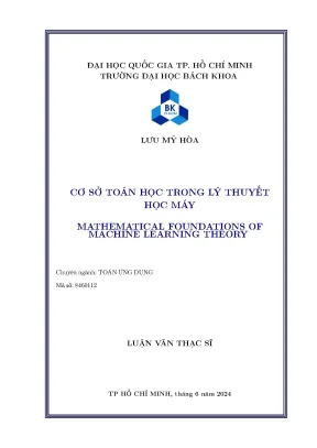 Luận văn thạc sĩ toán ứng dụng cơ sở toán học trong lý thuyết học máy