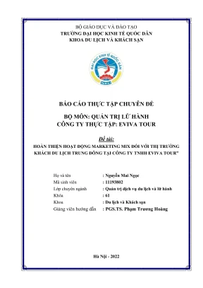 Chuyên đề thực tập hoàn thiện hoạt động marketing mix đối với thị trường khách du lịch trung đông tại công ty tnhh eviva tour