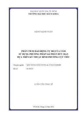 Luận văn thạc sĩ kỹ thuật xây dựng phân tích dao động tự do của tấm sử dụng phương pháp sai phân hữu hạn dựa trên kỹ thuật bình phương cực tiểu