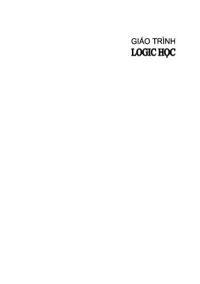 Giáo trình logic học trường đại học luật hà nội lê thanh thập biên soạn