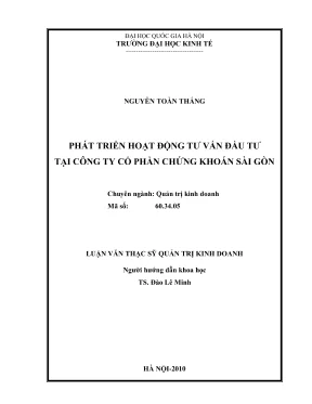 Luận văn thạc sĩ quản trị kinh doanh phát triển hoạt động tư vấn đầu tư tại công ty cổ phần chứng khoán sài gòn