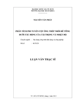 Luận văn thạc sĩ kỹ thuật xây dựng phân tích phi tuyến cột ống thép nhồi bê tông dưới tác động của tải trọng và nhiệt độ