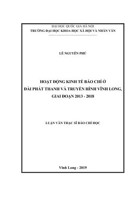 Luận văn thạc sĩ báo chí hoạt động kinh tế báo chí ở đài phát thanh và truyền hình vĩnh long giai đoạn 2013 2018