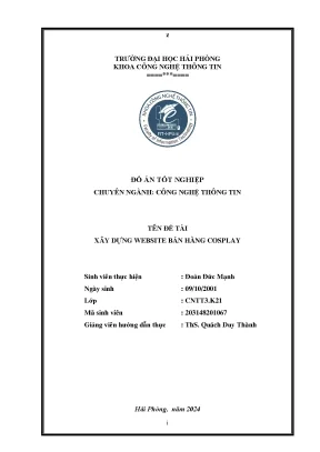 Đồ án tốt nghiệp công nghệ thông tin xây dựng website bán hàng online