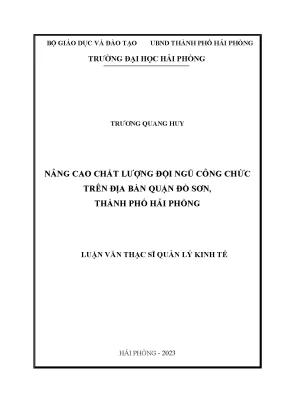 Luận văn thạc sĩ quản lý kinh tế nâng cao chất lượng đội ngũ công chức trên địa bàn quận đồ sơn thành phố hải phòng