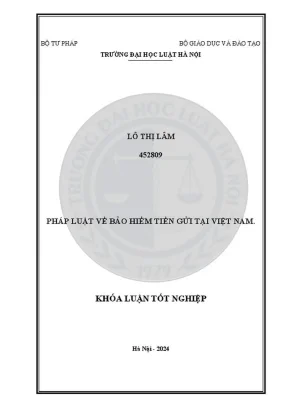 Khóa luận tốt nghiệp pháp luật về bảo hiểm tiền gửi tại việt nam