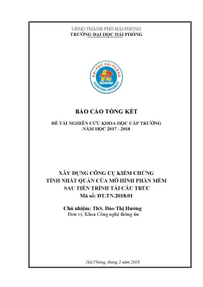 Đề tài nghiên cứu khoa học cấp trường xây dựng công cụ kiểm chứng tính nhất quán của mô hình phần mềm sau tiến trình tái cấu trúc