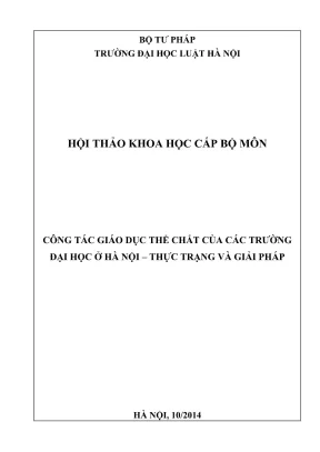 Hội thảo khoa học cấp bộ môn công tác giáo dục thể chất của các trường đại học ở hà nội thực trạng và giải pháp