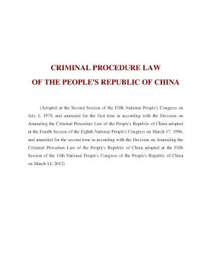 Criminal procedure law of the peoples republic of china