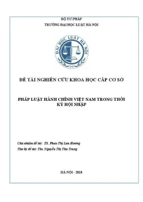Đề tài nghiên cứu khoa học cấp trường pháp luật hành chính việt nam trong thời kỳ hội nhập
