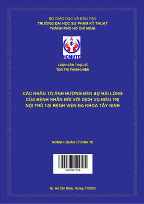 Các nhân tố ảnh hưởng đến sự hài lòng của bệnh nhân đối với dịch vụ điều trị nội trú tại bệnh viện đa khoa tây ninh