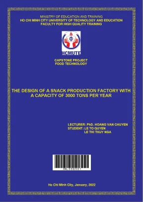 The design of a snack production factory with a capacity of 3000 tons per year