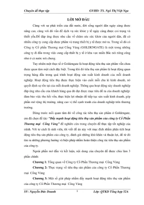 Chuyên đề thực tập đẩy mạnh hoạt động tiêu thụ sản phẩm của công ty cổ phần thương mại cổng vàng