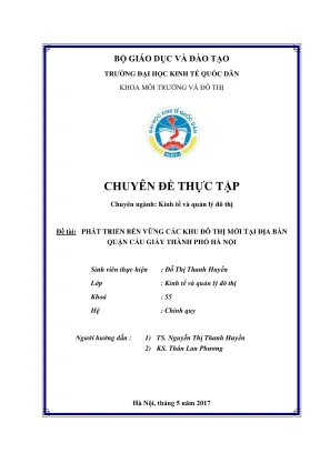 Chuyên đề thực tập phát triển bền vững các khu đô thị trên đại bàn quận cầu giấy thành phố hà nội