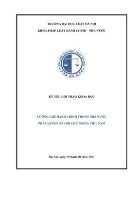 Kỷ yếu hội thảo khoa học cấp khoa cưỡng chế hành chính trong nhà nước pháp quyền xã hội chủ nghĩa việt nam