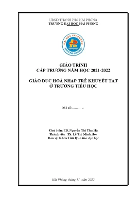 Giáo trình giáo dục hòa nhập trẻ khuyết tật ở trường tiểu học
