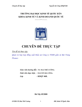 Chuyên đề thực tập quản trị hợp hợp đồng xuất khẩu tại công ty tnhh gốm sứ bát tràng phomex