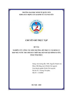 Nghiên cứu công tác bt httđc khi nhà nước thu hồi đất trên địa bàn h bình xuyên vĩnh phúc