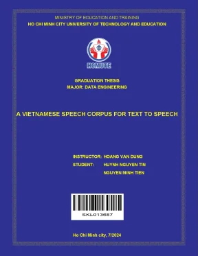 Đồ án tốt nghiệp kỹ thuật dữ liệu a vietnamese speech corpus for text to speech