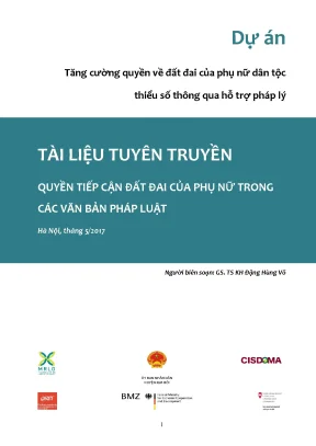 Tài liệu tuyên truyền quyền tiếp cận đất đai của phụ nữ trong các văn bản pháp luật
