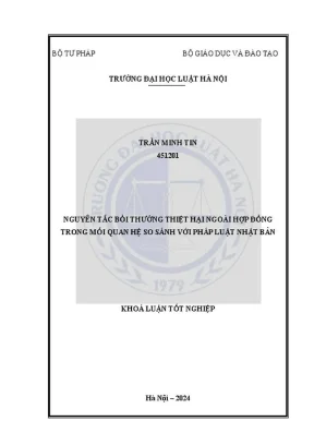 Khóa luận tốt nghiệp nguyên tắc bồi thường thiệt hại ngoài hợp đồng trong mối quan hệ so sánh với pháp luật nhật bản