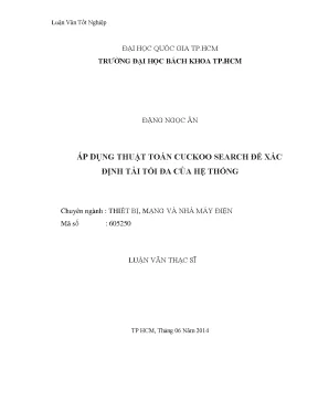Luận văn thạc sĩ thiết bị mạng và nhà máy điện áp dụng thuật toán cuckoo search để xác định tải tối đa của hệ thống