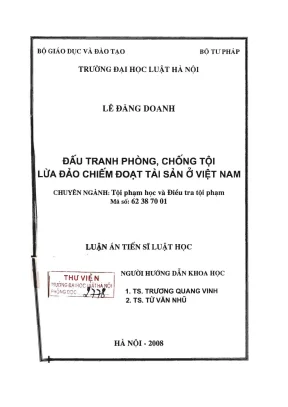 Luận án tiến sĩ luật học đấu tranh phòng chống tội lừa đảo chiếm đoạt tài sản ở việt nam