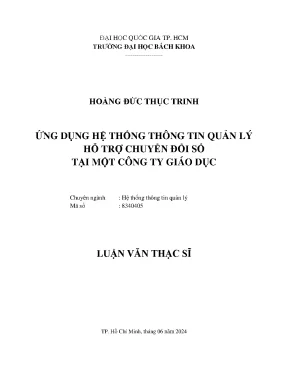 Luận văn thạc sĩ hệ thống thông tin quản lý ứng dụng hệ thống thông tin quản lý hỗ trợ chuyển đổi số tại một công ty giáo dục