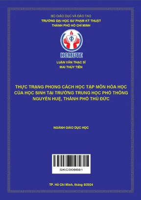 Luận văn thạc sĩ giáo dục học thực trạng phong cách học tập môn hóa học của học sinh tại trường trung học phổ thông nguyễn huệ thành phố thủ đức
