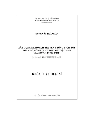 Luận văn thạc sĩ quản trị kinh doanh xây dựng kế hoạch truyền thông tích hợp imc cho công ty swagelok việt nam trong giai đoạn 4