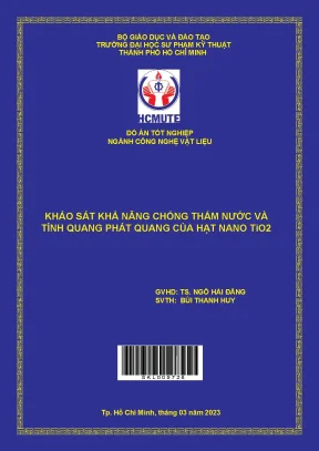 Khảo sát khả năng chống thấm nước và tính quang phát quang của hat nano tio2