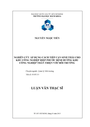 Luận văn thạc sĩ quản lý môi trường nghiên cứu áp dụng cách tiếp cận sinh thái cho khu công nghiệp hiệp phước định hướng khu công nghiệp thân thiện với môi trường