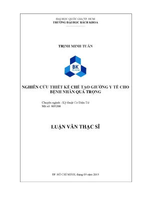 Trịnh minh tuấn        nghiên cứu thiết kế chế tạo giường y tế cho bệnh nhân quá trọng