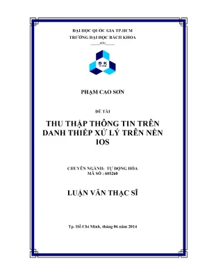 Luận văn thạc sĩ tự động hóa thu thập thông tin trên danh thiếp xử lý trên nền ios