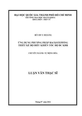 Luận văn thạc sĩ tự động hóa ứng dụng phương pháp backstepping thiết kế bộ điều khiển tốc độ đc kđb