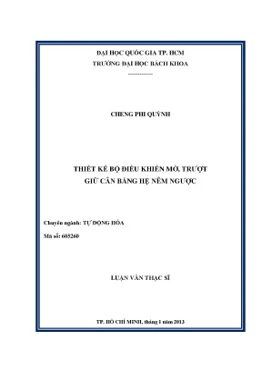 Luận văn thạc sĩ tự động hóa thiết kế bộ điều khiển mờ trượt giữ cân bằng hệ nêm ngược