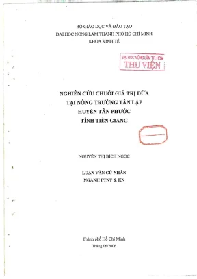 Khóa luận tốt nghiệp phát triển nông thôn nghiên cứu chuỗi giá trị dứa tại nông trường tân lập huyện tân phước tỉnh tiền giang