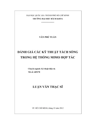 Luận văn thạc sĩ kỹ thuật điện tử đánh giá các kỹ thuật tách sóng trong hệ thống mimo hợp tác