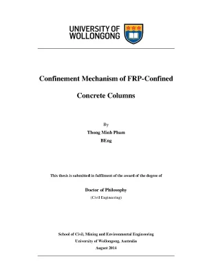 Luận án tiến sĩ confinement mechanism of frpconfined concrete columns