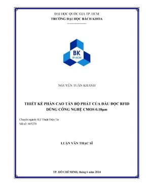 Luận văn thạc sĩ kỹ thuật điện tử thiết kế phần cao tần bộ phát của đầu đọc rfid dùng công nghệ cmos 0 18μm